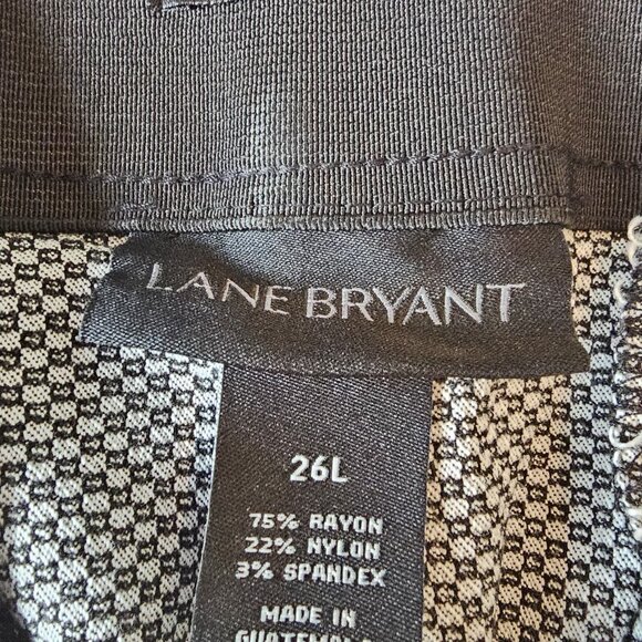 Lane Bryant The Allie Women's Size 26L Pants Black and White Pattern Plus - Picture 4 of 5